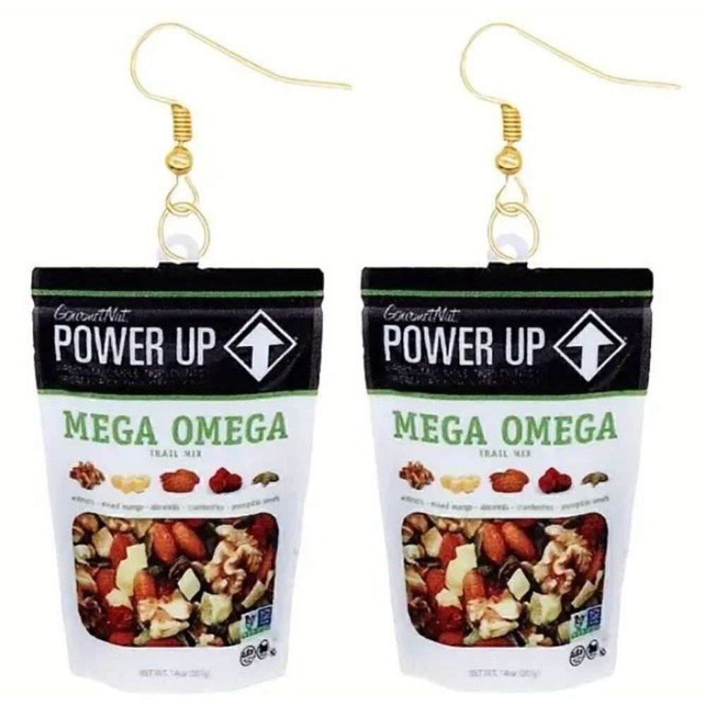 NWT Power Up Mega Omega Trail Mix Bag Dangle Hook Earrings